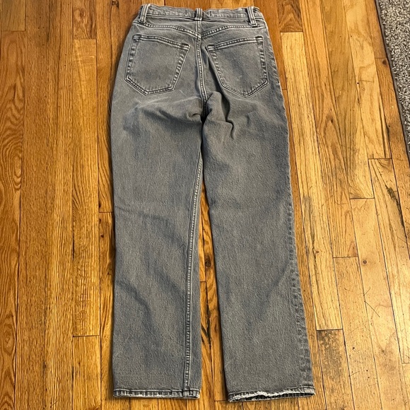 Abercrombie & Fitch Grey Denim Jeans-90s straight high rise size 00 - Picture 9 of 9